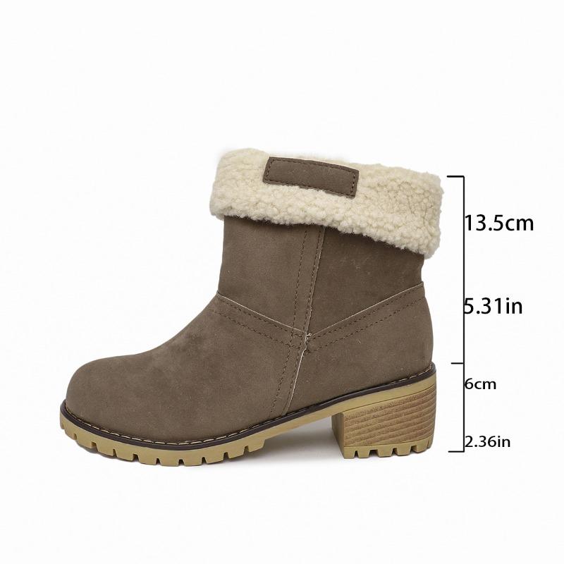 Large-size Women's Chunky Platform Cotton Shoes, New Style Round-toe Snow Boots for Women