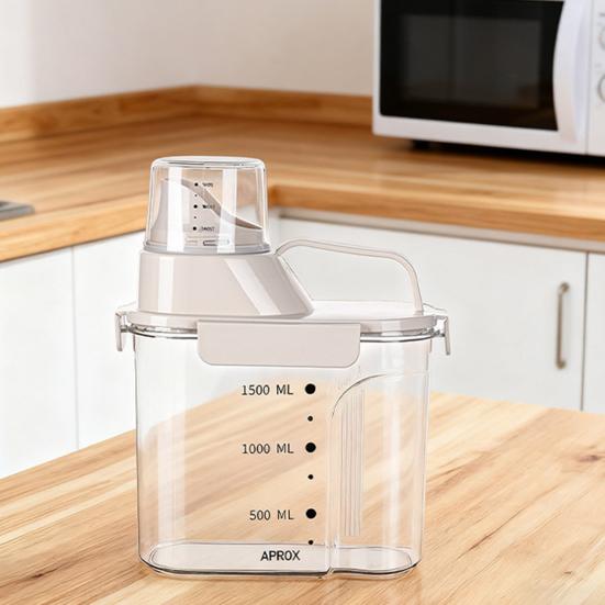 Reis-Aufbewahrungsbehälter Luftdichter Müsli-Spender mit ausgießbarem Ausguss und Messbecher-Deckel Kunststoff Vorratskammer Küchen-Organisation Behälter für Trockennahrung Mehl