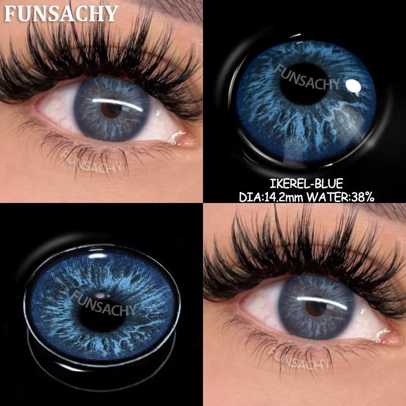 FUNSACHY 1 Pair Black Coloron Contacts Lens Yearly Use Natural Korean Brown Eyes Contact Gray Pupils Cosmetics Fashion Softlen