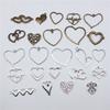 10pcs Hollow Hearts Connector For Jewelry Making Hollow Hearts Charms DIY Handmade Tibetan Finding Jewelry