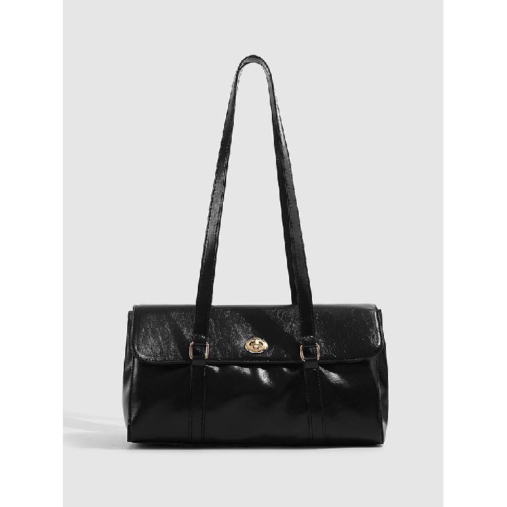 High-end oil wax leather underarm bag for women, 2025 new vintage pillow bag, versatile for daily commuting, single-shoulder underarm bag