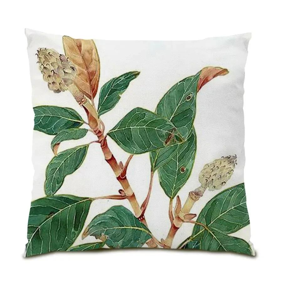 Home Decor Floral & Leafy Patterned Throw Pillow Covers Pattern Cushion Cover Suitable For Sofa Bedroom Car Pillow Cover