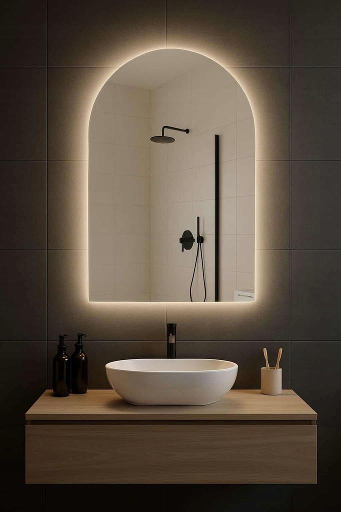 Led Mirror 40X80 Waterproof Ip65 Hanging Noa Irregular Shape