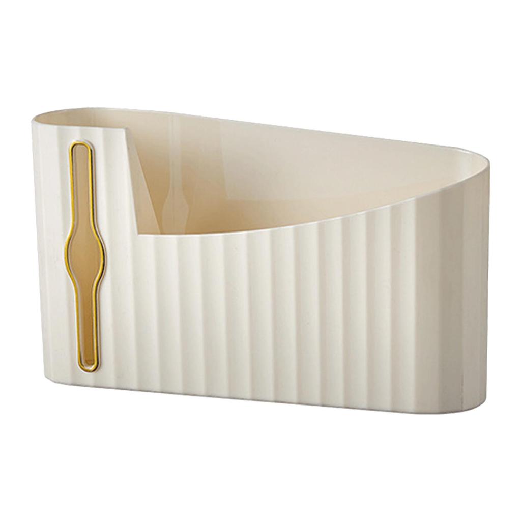 Garbage Bag Dispenser Wall Mounted Plastic Trash Bag Holder for Kitchen Bathroom Cream Color