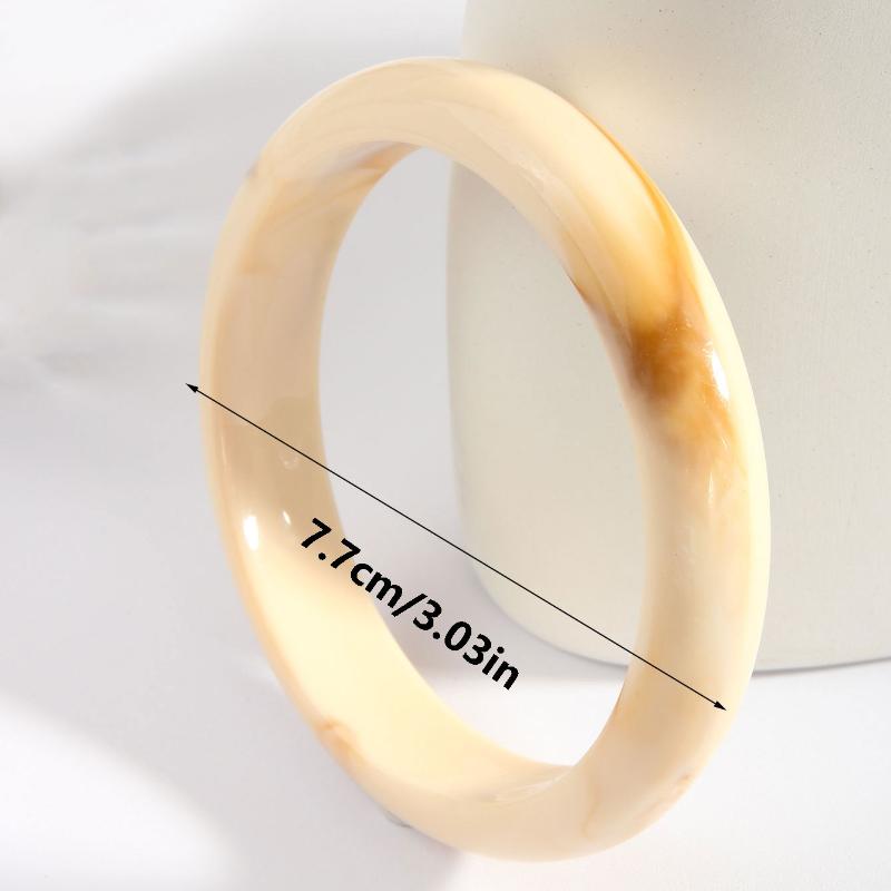 

Набор из 4 элегантных ретро-браслетов - Модный и простой дизайн, Женская бижутерия, Акрил, Без покрытия или инкрустации, Подходит для повседневной носки слоновая кость