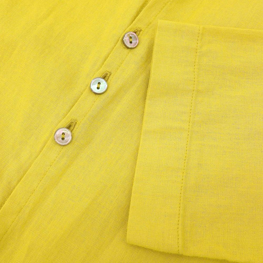 ijep Beautiful ijep cotton linen V-neck shirt cardigan gown for women, yellow, size 3 tops 3 yellowUsed