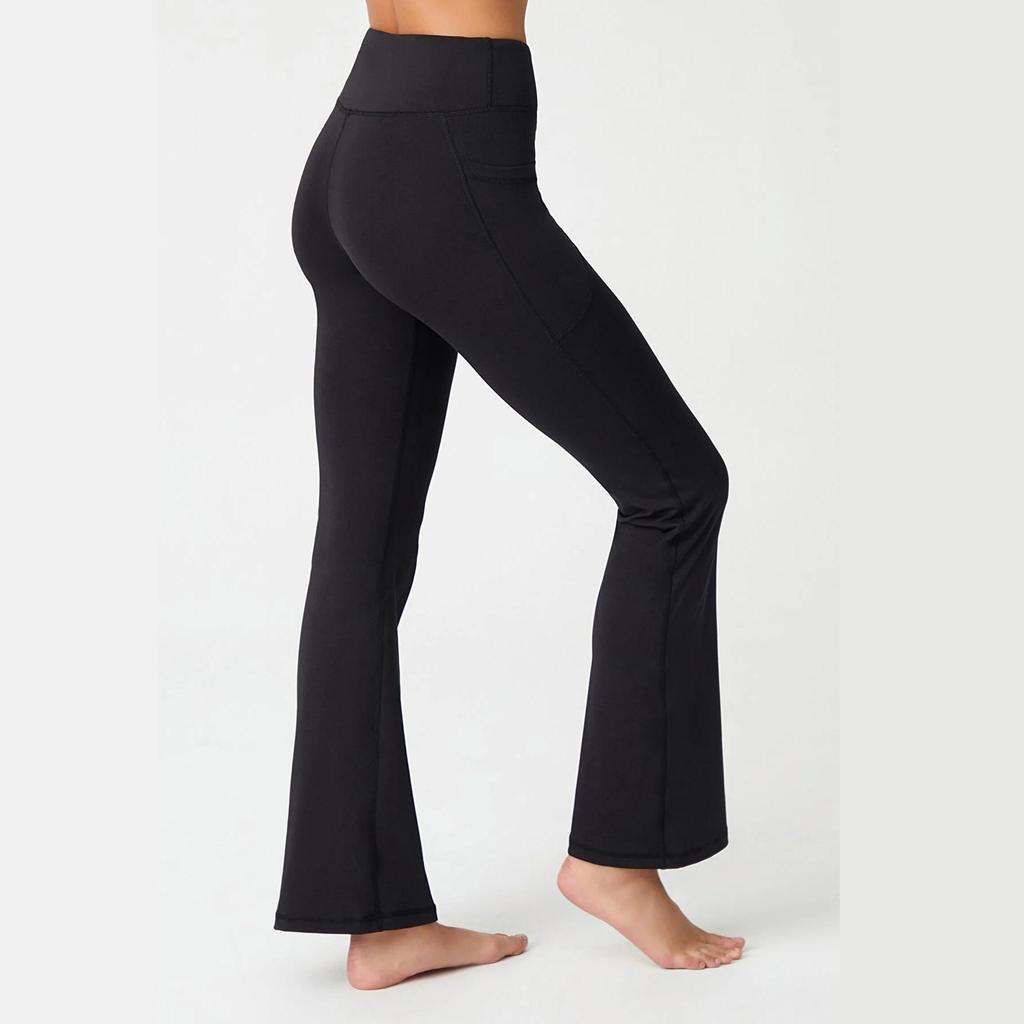 Women's Black High Waist Double Pocket Leggings
