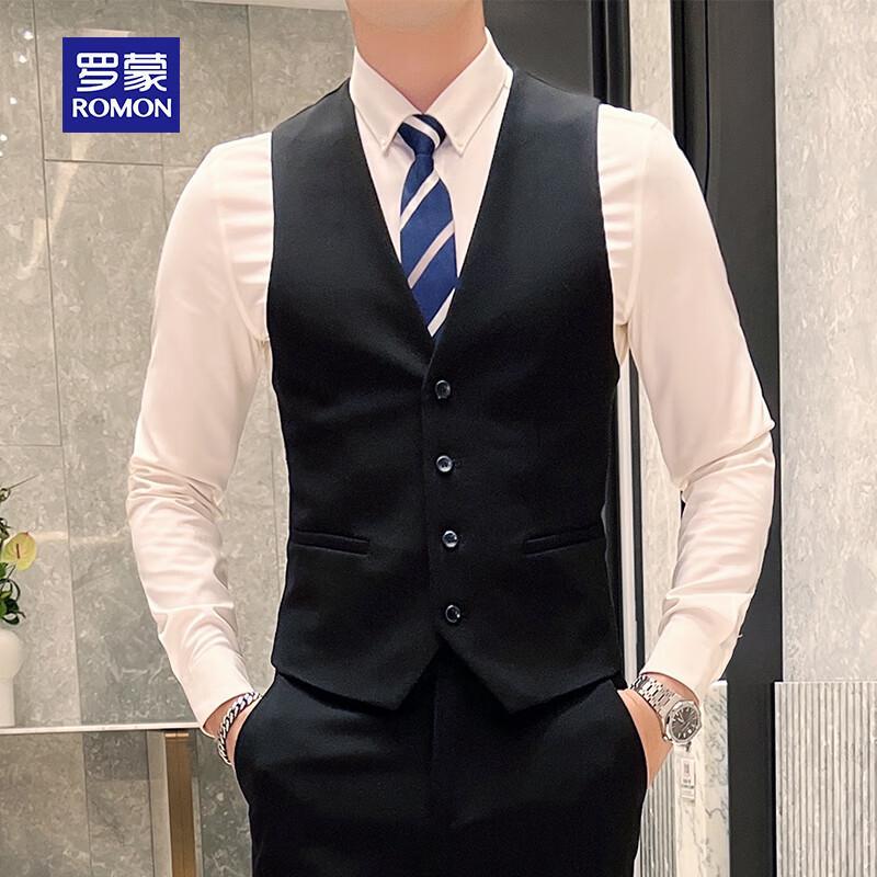 ROMON Men's Slim-Fit Business Formal Suit
