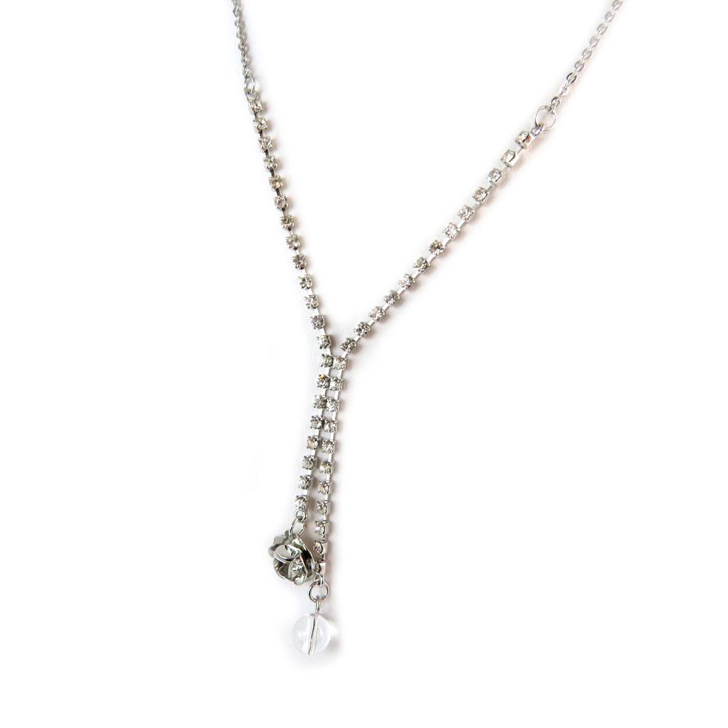 Les Trésors De Lily [N8824] - Colier de designer „Sissi” în alb-argintiu