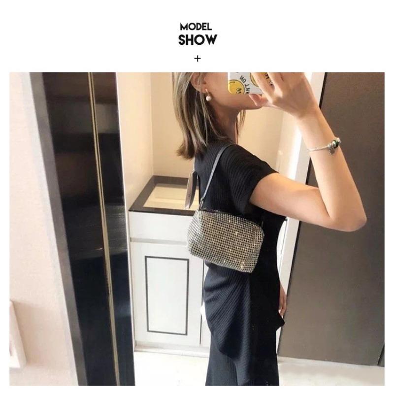 

Новая модная монархическая женская цепочка со стразами и бриллиантами, сумка-багет с полным бриллиантовым джекпотом