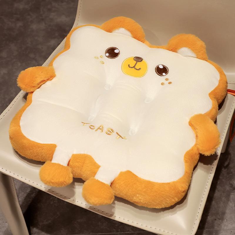 Toast Square Cushion Student Classroom Plush Warm Fart Cushion Winter Office Thickened Chair Cushion Backrest Winter