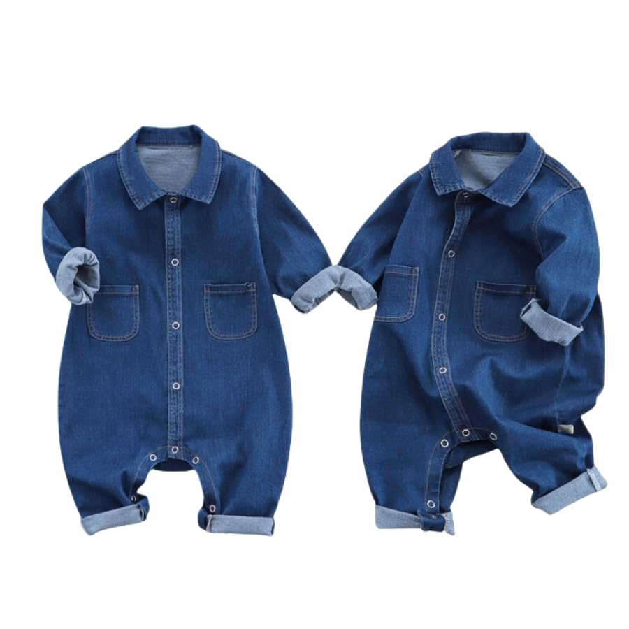 Soft material denim Korean baby 100cm [EnDast] rompers, jumpsuits, children's clothing, stylish, infant, kids, clothes, 70cm, 80cm, 90cm, (90)