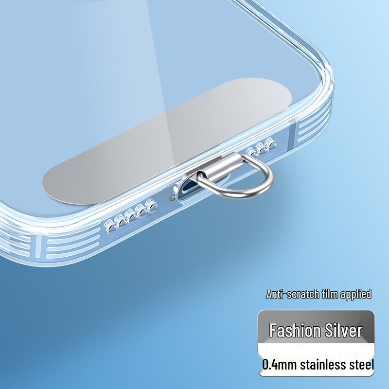 Ultra-Thin Stainless Steel Rotating Phone Lanyard Clip with Anti-Lost Sticker