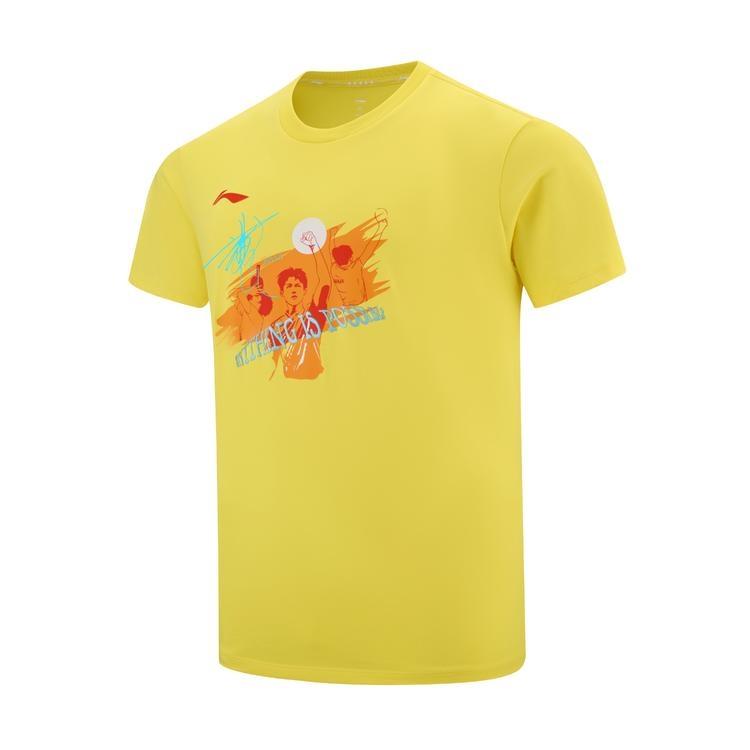 

Серия для настольного тенниса Li Ning Повседневный простой пуловер с круглым вырезом, с принтом букв, удобная свободная универсальная футболка с коротким рукавом, унисекс футболка AHSVC89-3 S