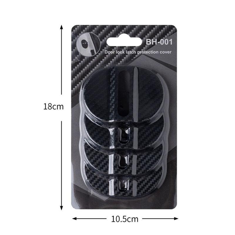 4PCS Carbon Fibre Car Door Lock Protective Cover Anti Rust Sticker Accessories