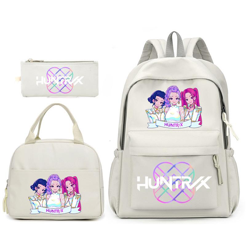 Kpop Korean Version Peripheral Printing Backpack Lunch Bag Casual Pencil Bag Primary And Secondary School Student Schoolbag Set