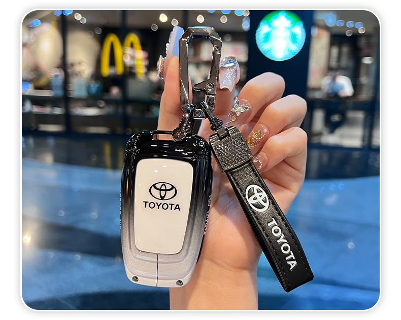 Alloy Car Key Case Cover Protect Shell Bag For Toyota Land Cruiser Prado Crown  Yaris Cross Hilux Innova Fortuner Camry