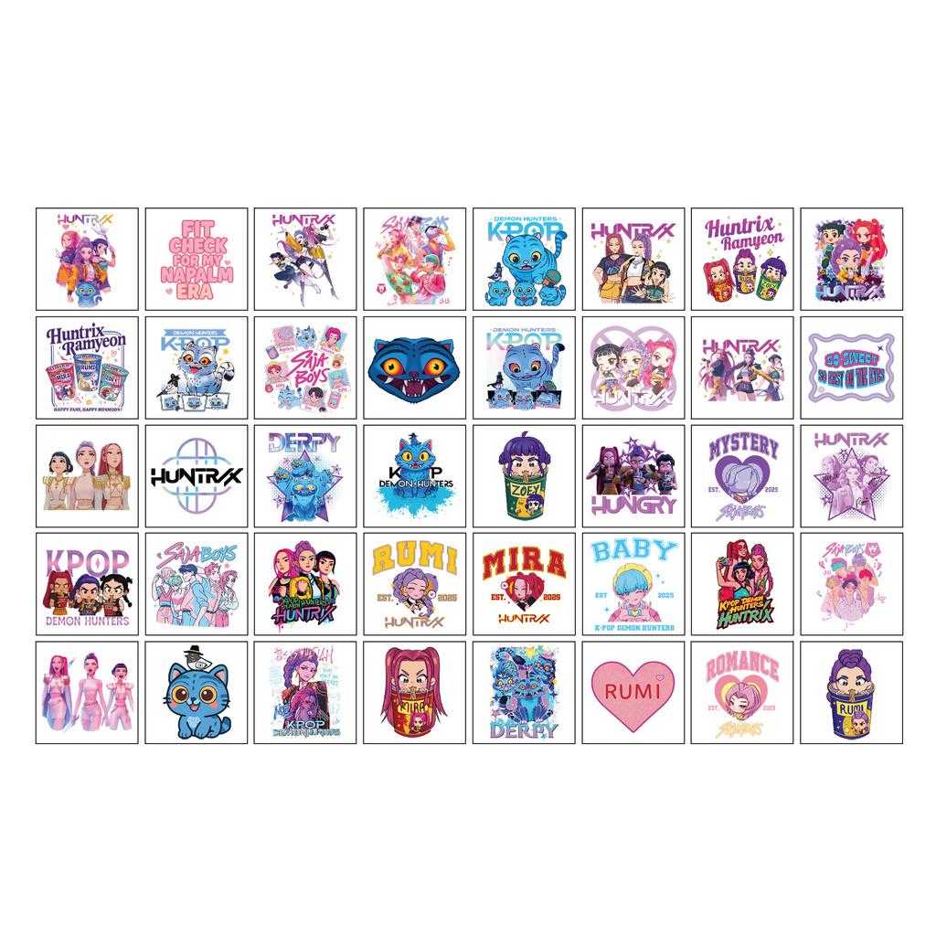 40pcs/set Cartoon Kpop Demon Hunters Temporary Tattoo Sticker Rumi Cute Waterproof Tattoo For Funny Party Gift