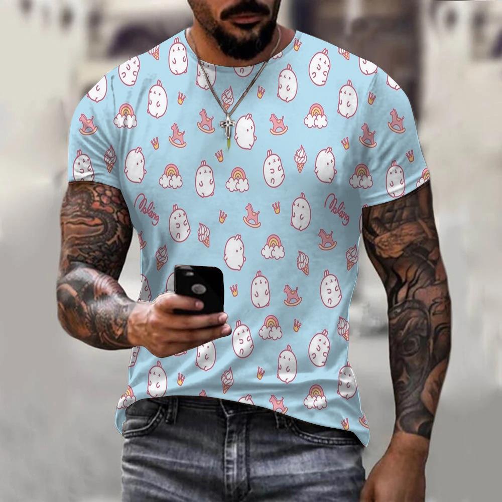 Christmas and summer men's 3D fashionable round neck slim fit T-shirt