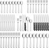 48 Piece Black Cutlery Set (including Steak Knife), Christmas Stainless Steel Cutlery Set (suitable for 4/8 People), Mirror Polished Cutlery Set with