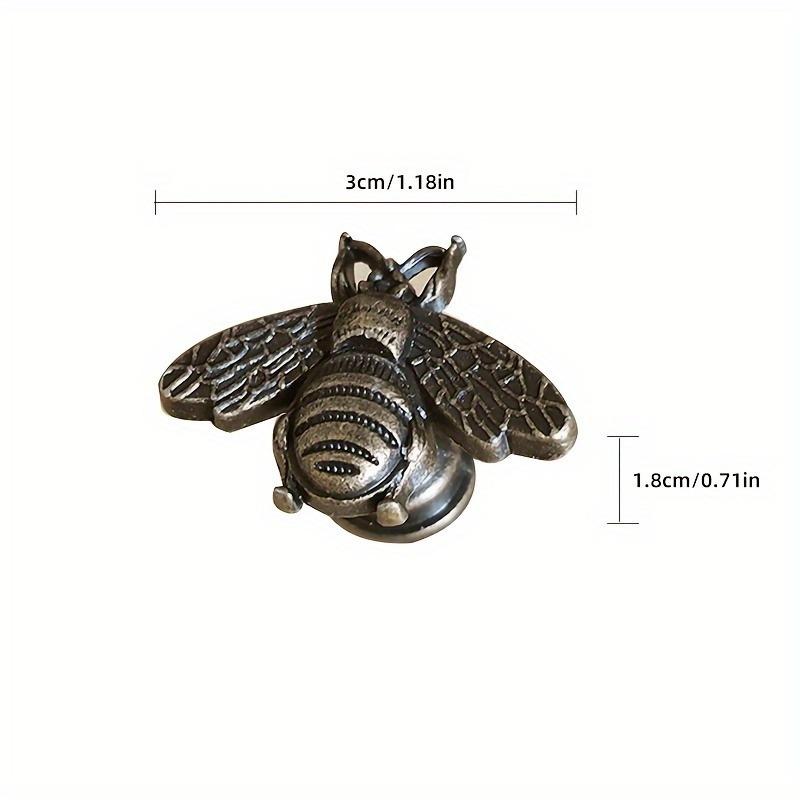 6pcs Vintage Antique Polished Bee Cabinet Handles Retro Beehive Style Bar-Shape Drawer Pulls for Home Decor and Kitchen Cabinets
