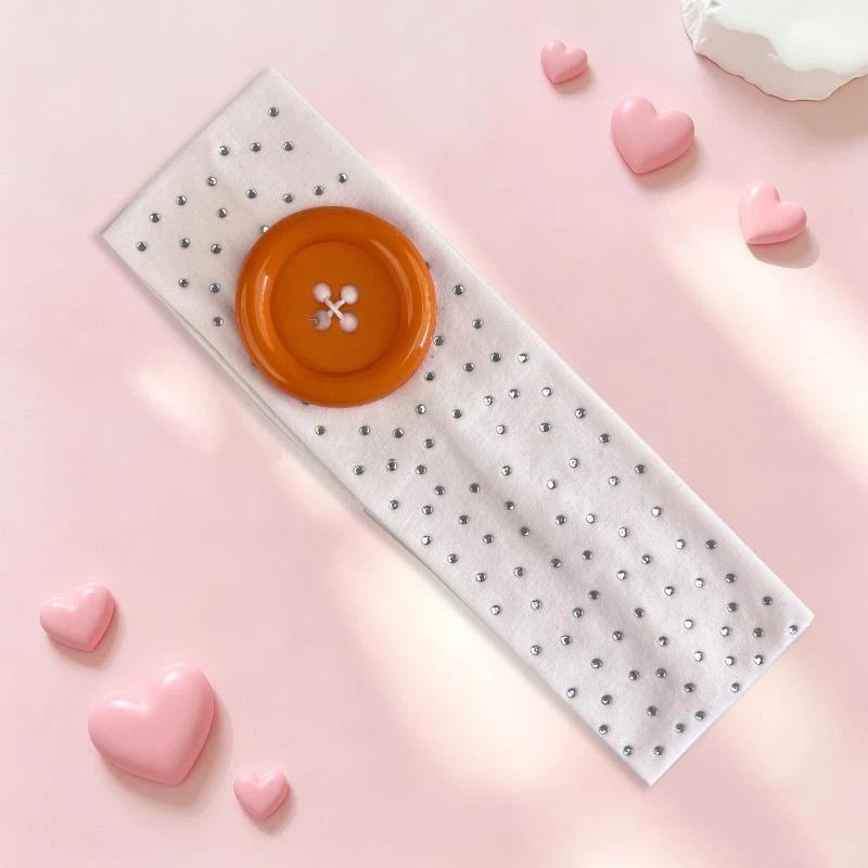 Vintage Women'S Polka Dot Button Headband Spicy Girl Ins Y2K Japanese Trendy Headband Sweet Cool Sports Yoga Headband