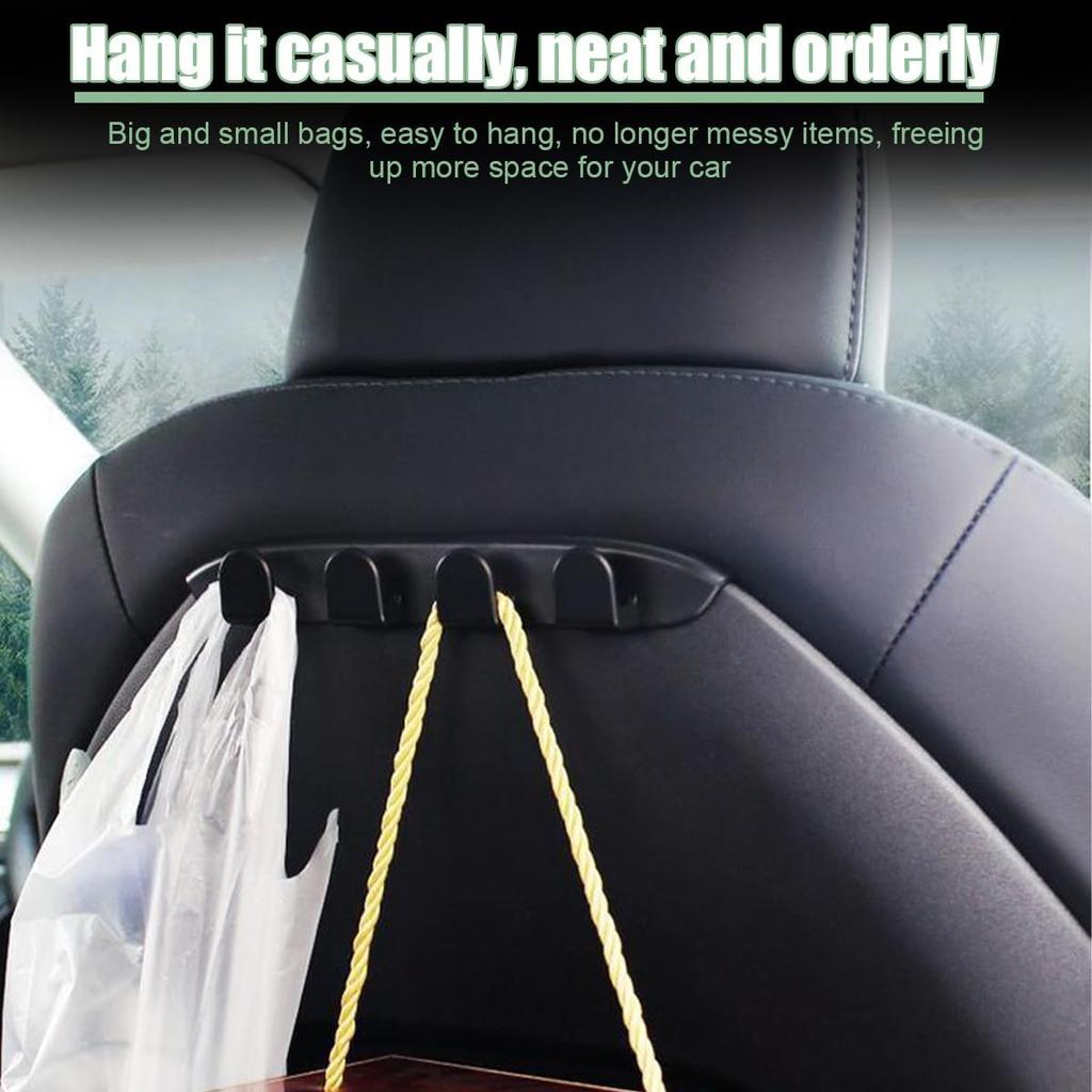 Car Seat Back Hooks, 2PCS Vehicle Headrest Organizer Hanger for Purses Bags Backpack, Multifunctional Auto Interior Accessories, Compatible with