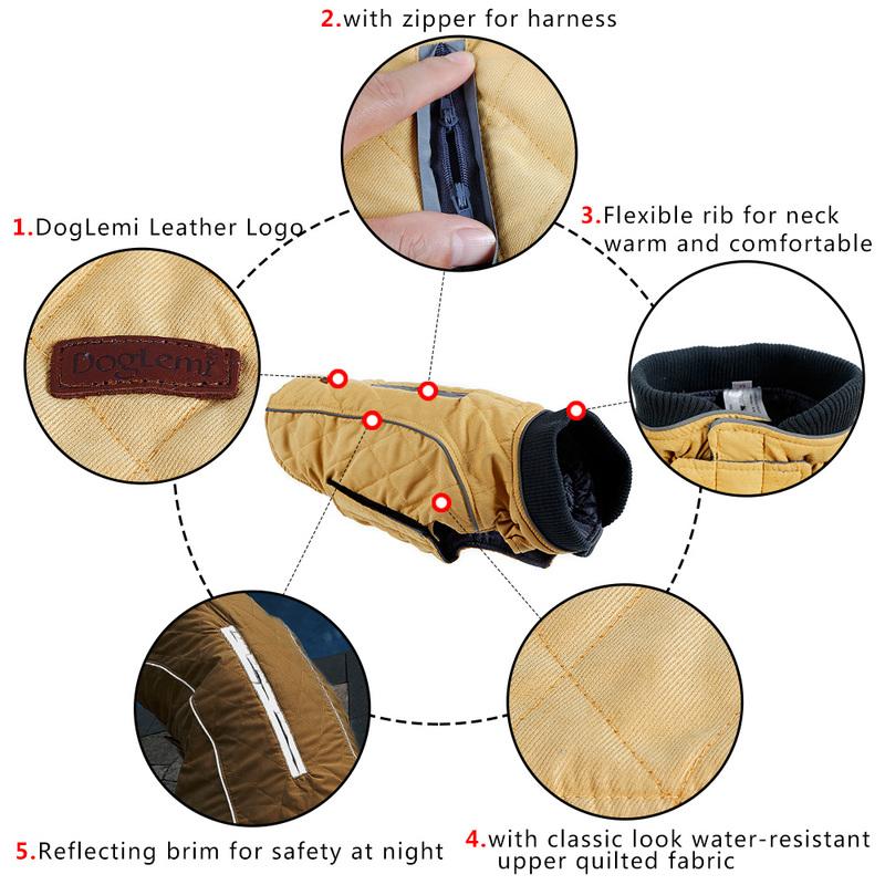 Winter Thickened Warm Dog Clothes Fitted Clothing Reflective Vest Pet Clothes Dog Jacket Dog Coats Pet Clothes Ropa Para Perros