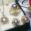 Versatile Women's Freshwater Pearl Jewelry Set: Necklace, Earrings, Ring & Pendant T04