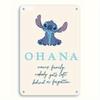 1pc Stitch Metal Wall Art Sign 8"x12" - Ohana Means Family Retro Plaque with Stitch Character, Durable Metal Home Decor for Nurs