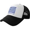Greek Flag Trucker Hat Print Polyester Mesh Baseball Snapback Cap for Unisex Outdoor Casual