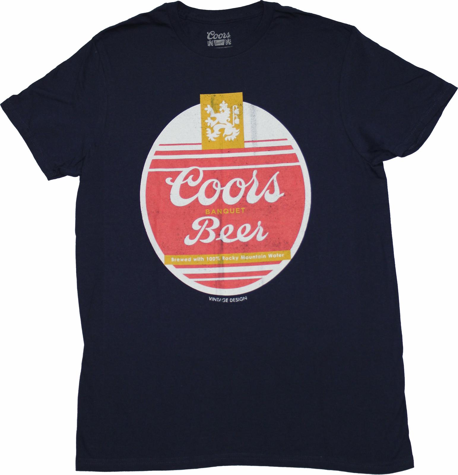 Coors Beer New Adult T-Shirt - Distressed Banquet of Beers Vintage Logo XXXXL