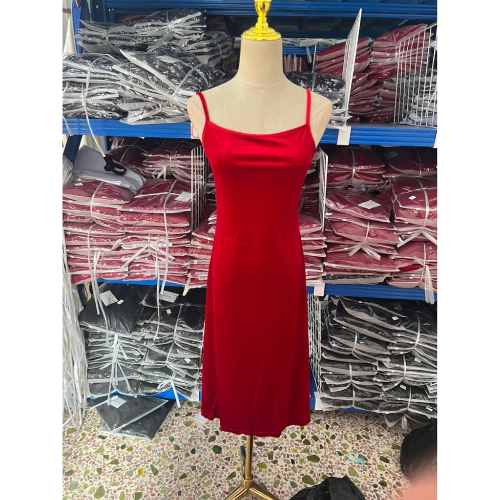 Waist Suspender Dress For Women Retro Mid-length Skirt Velvet Versatile Bottoming Skirt