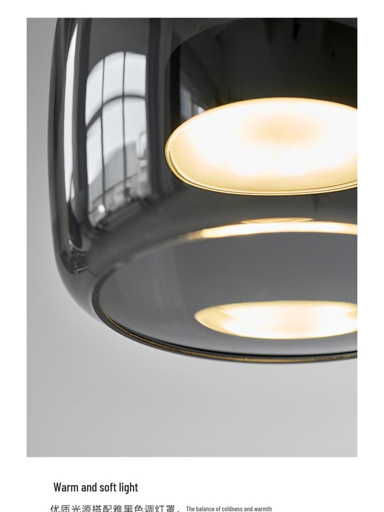 Nordic Postmodern Minimalist Glass Chandelier - Grey Designer Light for Restaurant, Bar, or Bedroom