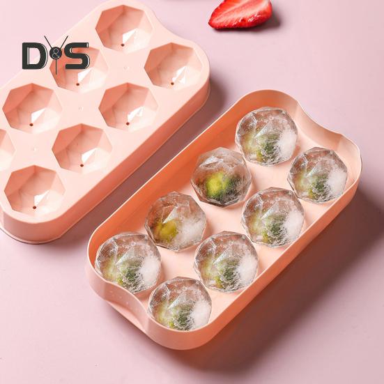 Stampo Per Ghiaccio In Silicone A Forma Di Rosa E Diamante, 2+2 Cavità, Grande 6,3 Cm, Per Cocktail E Whisky