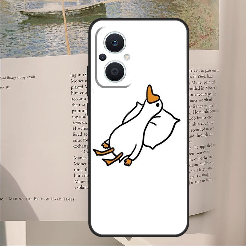 Cartoon Duck Knife Cover For OPPO Reno 7 8 Lite 11F 12F 13F 14F 10 11 12 13 14 Pro OPPO Find X6 X5 X8 Pro Case