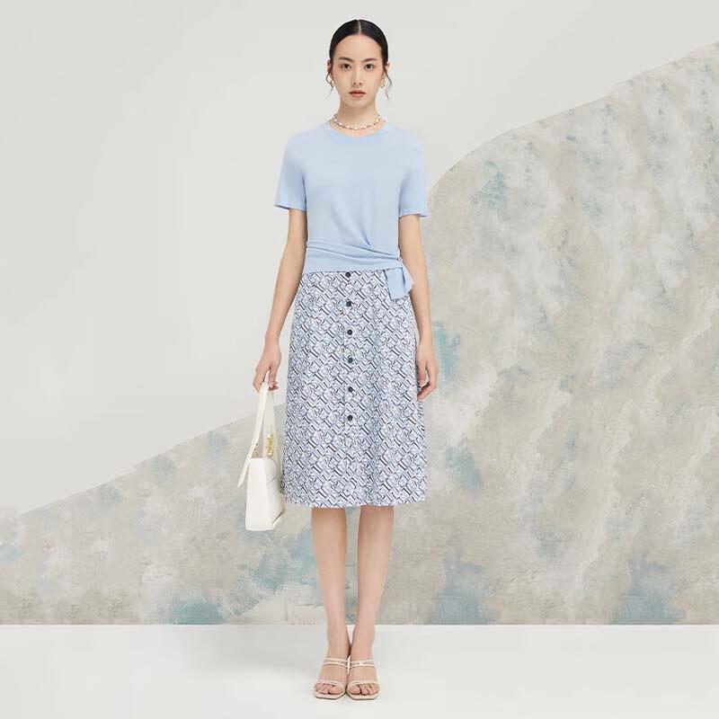 JESSIE Women's Simple Crew Neck Short Sleeve Knit Top