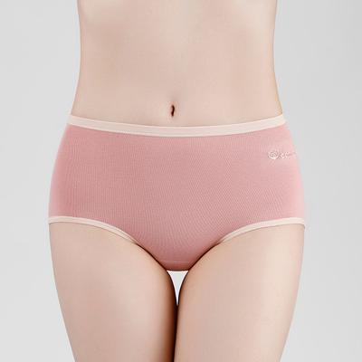 Boxed 4 Baumwoll-Antibakterielle Damenunterwäsche mit mittlerer Taille, bedruckte Unterwäsche, einfache modische Dreieckshose