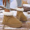 Fashion Women's Classic Solid Fluffy Furry Snow Boots 2025 Winter Warm Short Plush Khaki Ankle Boots Casual Thick Bottom Shoes for Woman