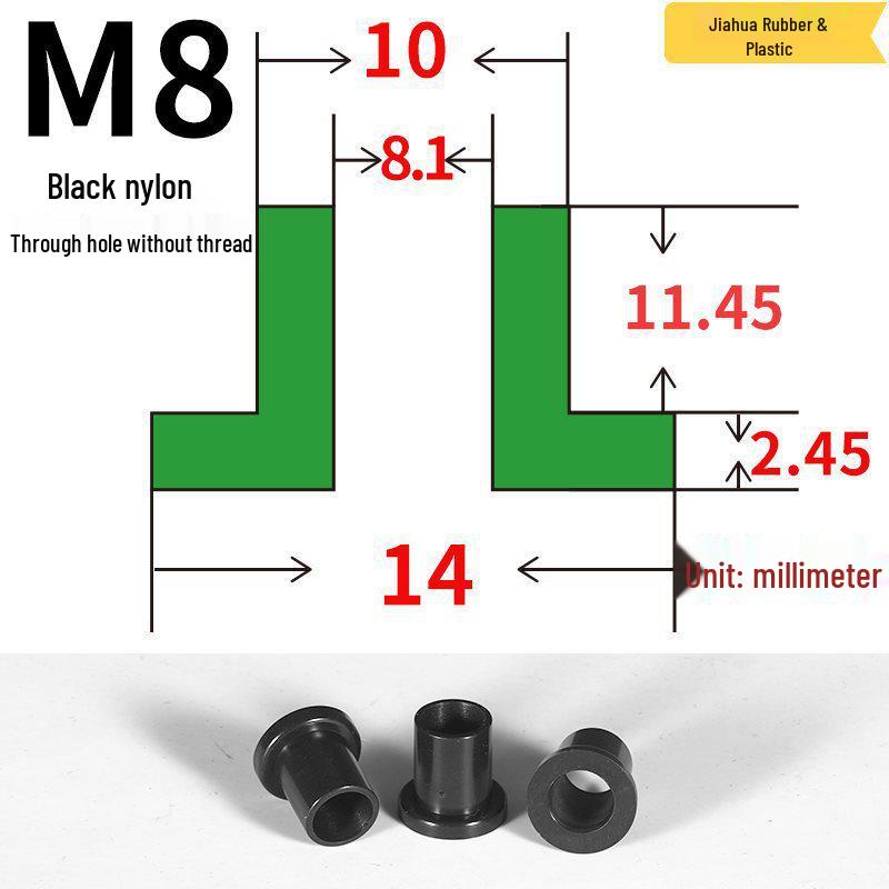 T-förmige Nylon-Dichtungsscheibe M3-M35 Gewinde Isolierabstandshalter