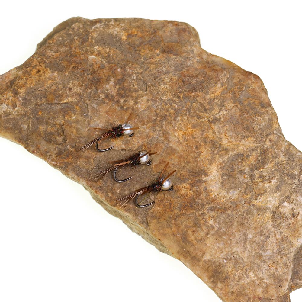 6PCS #14 #16 Barbless Jig Stonefly Nymph Fly Rubber Legs, Pheasant Tail, Bead Head Fast Sink Euro Nymph Trout Bass Fishing Lures