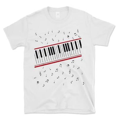 Piano T-Shirt Piano Music Cosplay Shirt Casual Crew Neck Short Sleeve Keyboard Graphic Tee Tops for Men Women