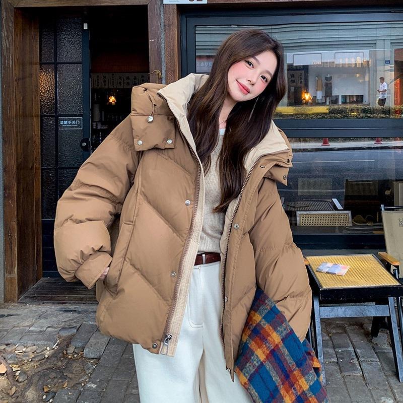 Hooded women's cotton-padded clothes New winter niche design fashionable cotton clothes Women's loose bread clothes Thickened coat