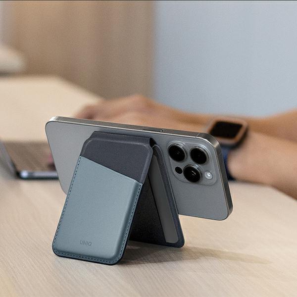 Uniq Lyden Ds Magnetyczny Portfel Rfidi Stojak Na Telefon Beżowo-Zielony/Ivory-Lichen Green