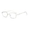 Protective Glasses Fashion Square Anti Blue Light Simple Style Sunglasses High-End with Metal Frame Narrow Frame Glasses