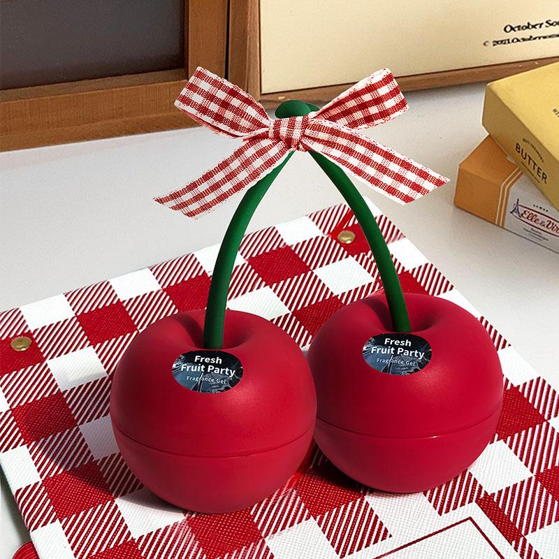 Red cherry fire free aromatherapy incense burner, fruit flavor solid balm. Home sachet, home aromatherapy, scented gift