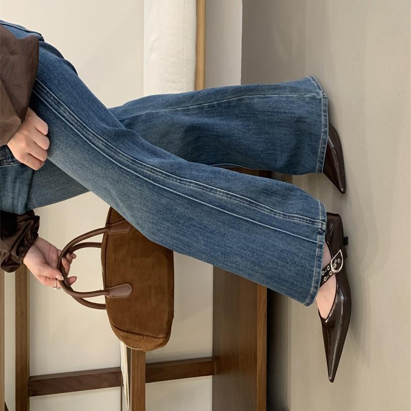 Pointed single shoes women's autumn and winter flat-bottomed soft leather double strip Mary Jane shoes spring and summer 2025 new fashion versatile