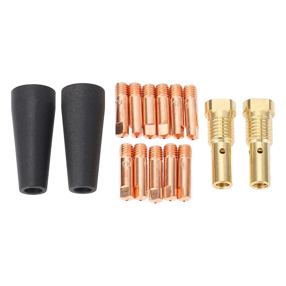 15pcs 15 Pcs Set Flux Core Gasless Nozzle MIG Welder Conductive Tip Flux Core Welding