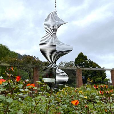 Spiral Wind Spinner Decoration Weather-proof Indoor Outdoor Window Garden Yard Porch Metal 3D Wind Chime Hanging Ornament Pendant