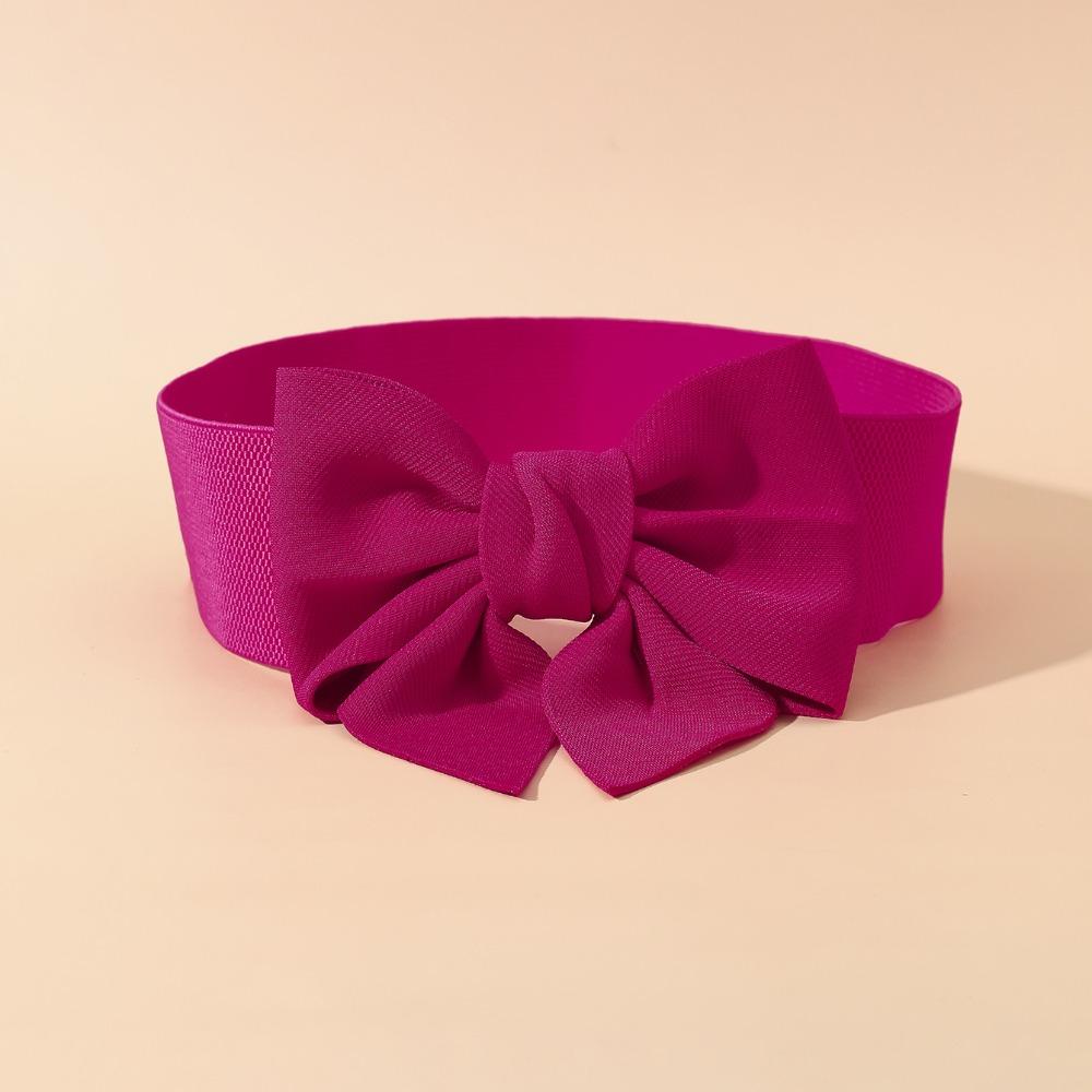 Elegant Bowknot Waist Straps Solid Color Elastic Waist Belt Wide Adjustable Dress Belt For Dress Decorate Clothes Accessories